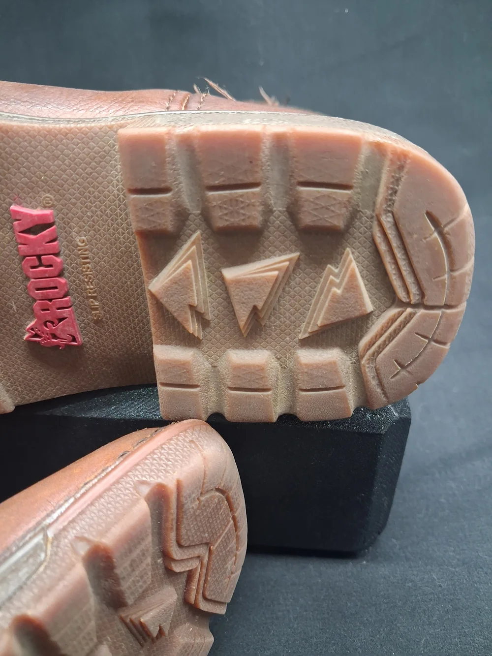 Rocky Brown Leather Pull-On Work Boots